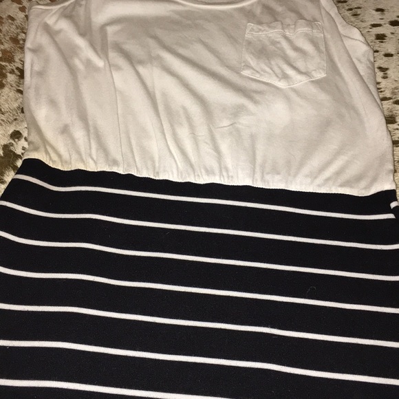 White and black striped tank dress size small - Picture 2 of 2